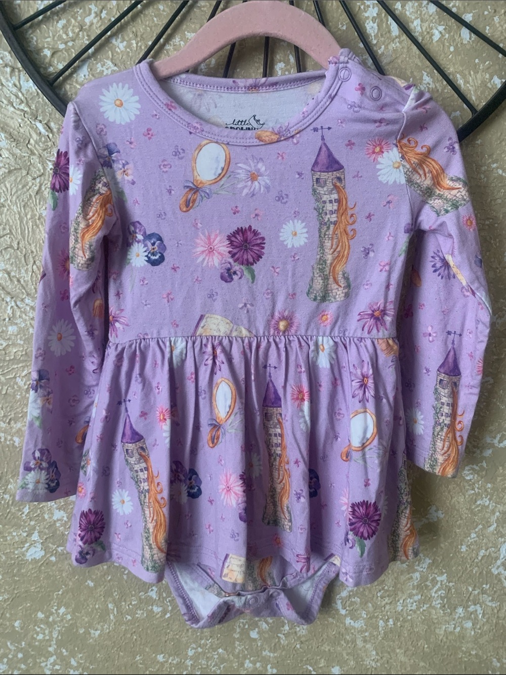 Little Crowns Capes Lilac Princess Tower Long-Sleeve Dress-Top
